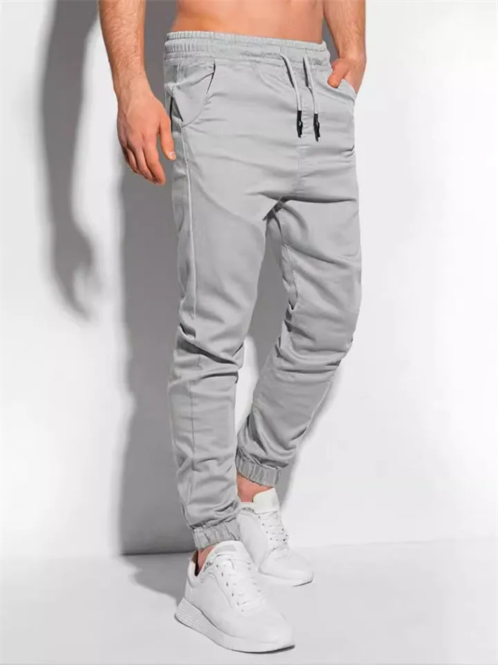 Men's Daily Wear Simple Loose Ankle-Tied Casual Pants