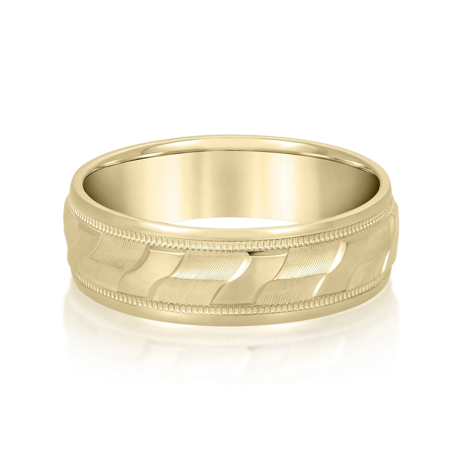 Men's Diagonal Waves Design Band