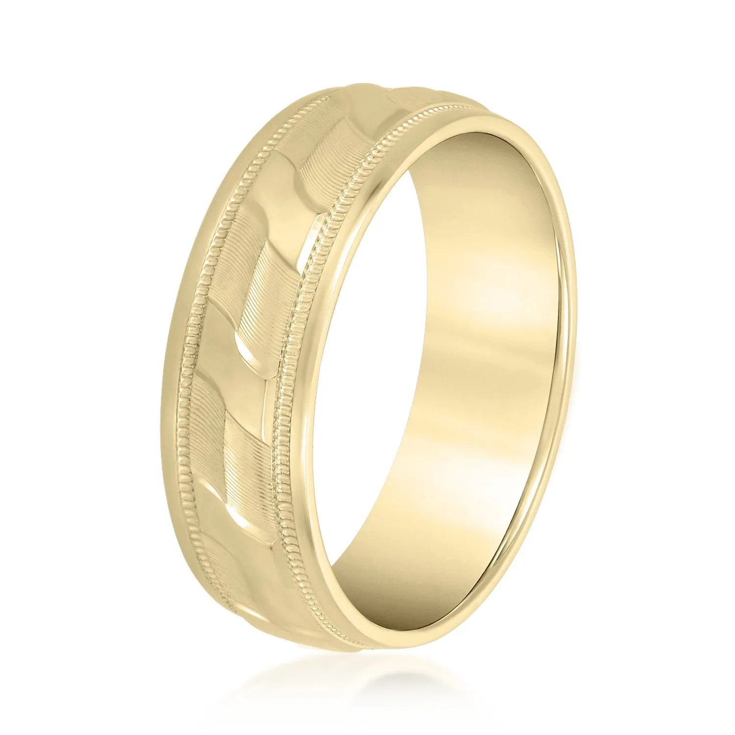 Men's Diagonal Waves Design Band