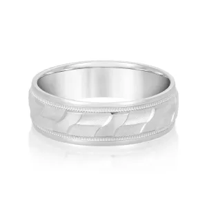 Men's Diagonal Waves Design Band