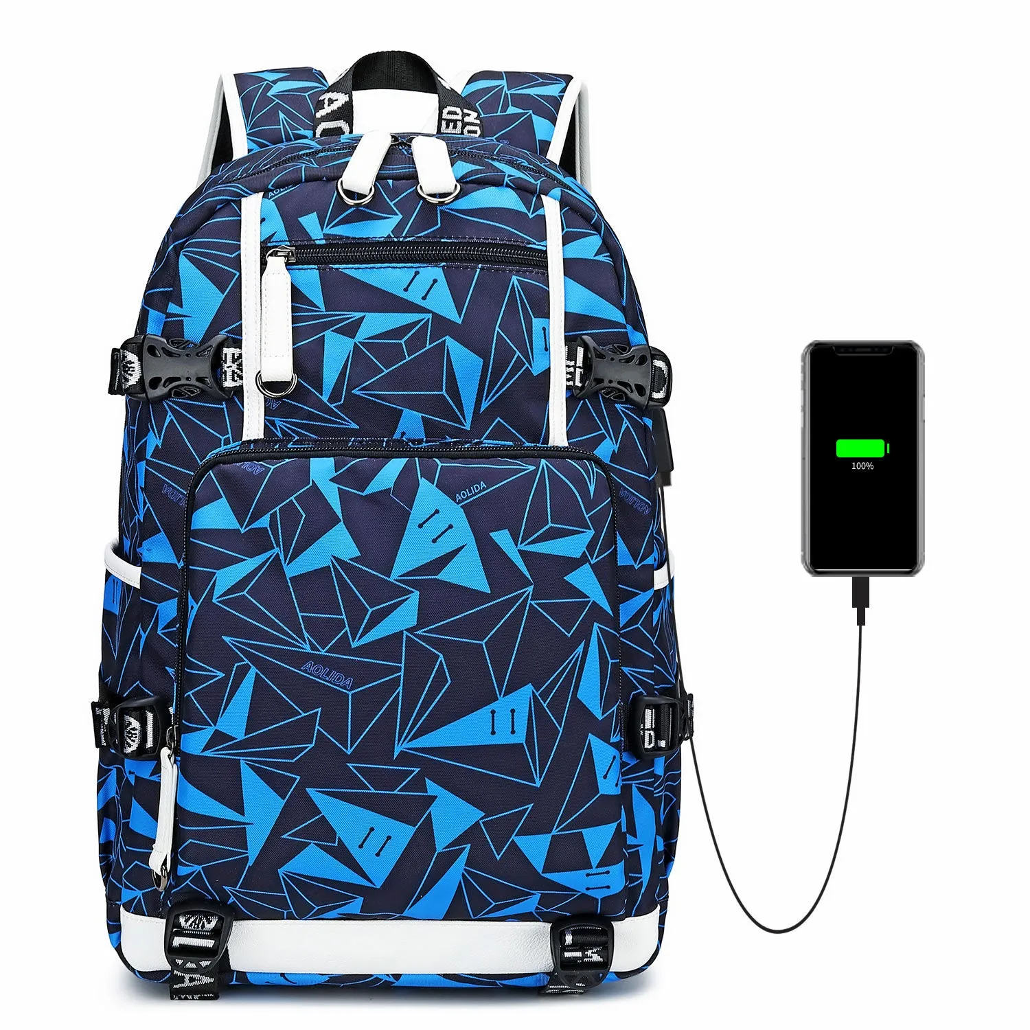 Men's High Thermal Transfer Printing Waterproof Computer Backpacks