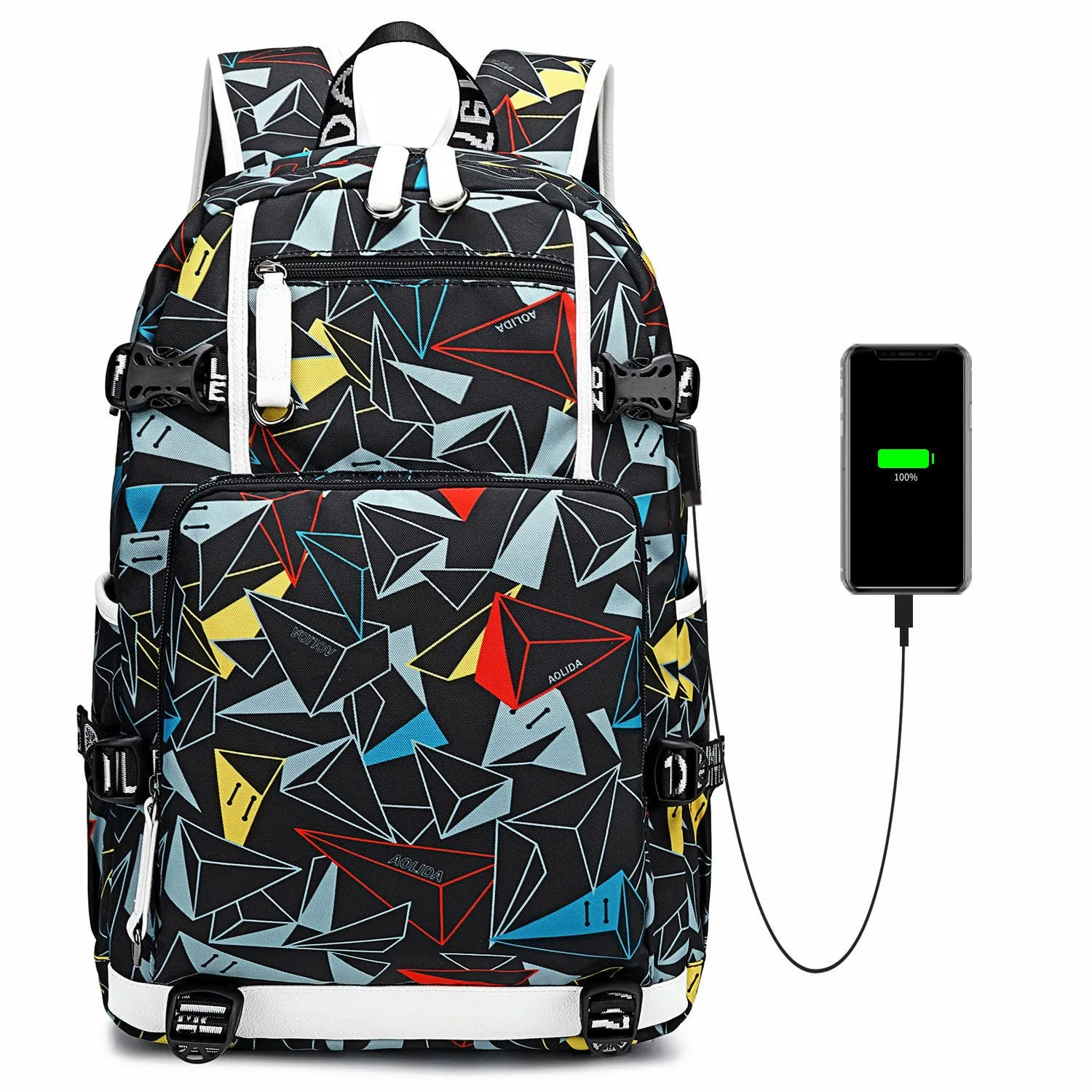 Men's High Thermal Transfer Printing Waterproof Computer Backpacks
