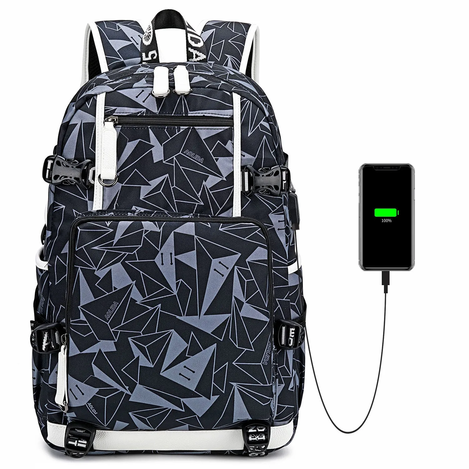 Men's High Thermal Transfer Printing Waterproof Computer Backpacks