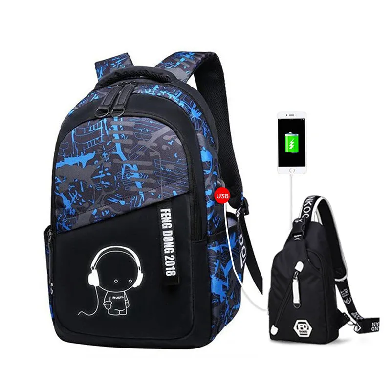 Men's Junior High Computer Offload Luminous Backpacks