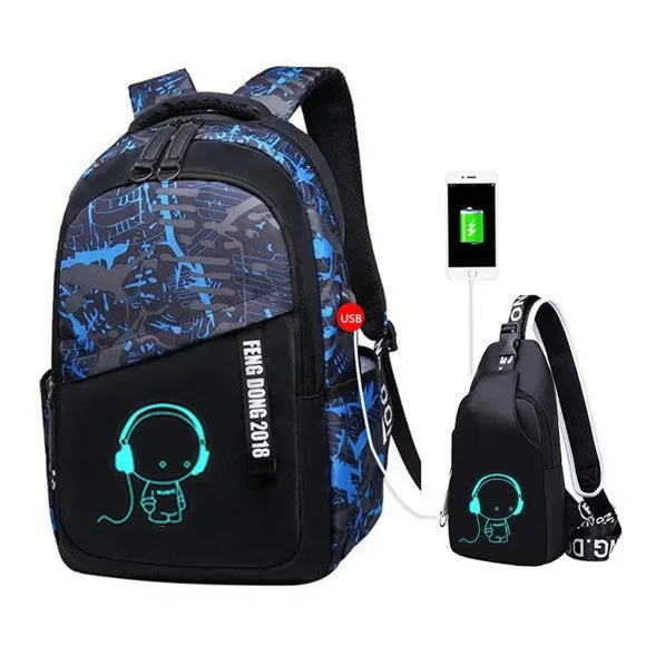 Men's Junior High Computer Offload Luminous Backpacks