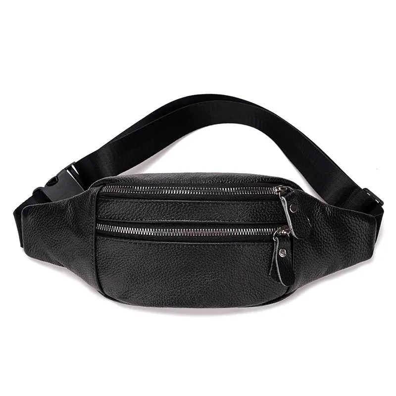Men's Leather Pocket First Layer Cowhide Multifunctional Vintage Phone Bags