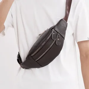 Men's Leather Pocket First Layer Cowhide Multifunctional Vintage Phone Bags