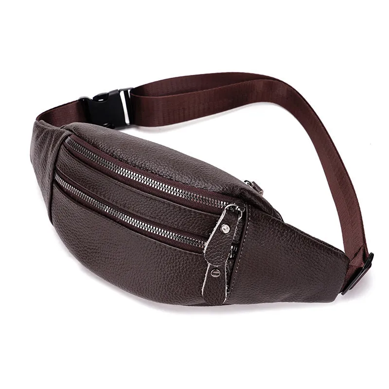 Men's Leather Pocket First Layer Cowhide Multifunctional Vintage Phone Bags