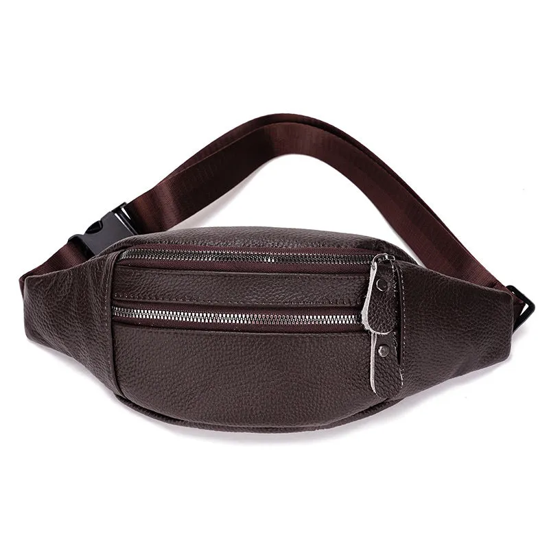 Men's Leather Pocket First Layer Cowhide Multifunctional Vintage Phone Bags