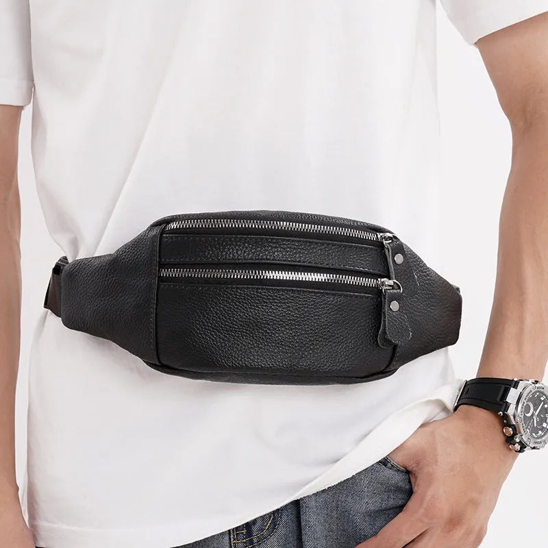 Men's Leather Pocket First Layer Cowhide Multifunctional Vintage Phone Bags