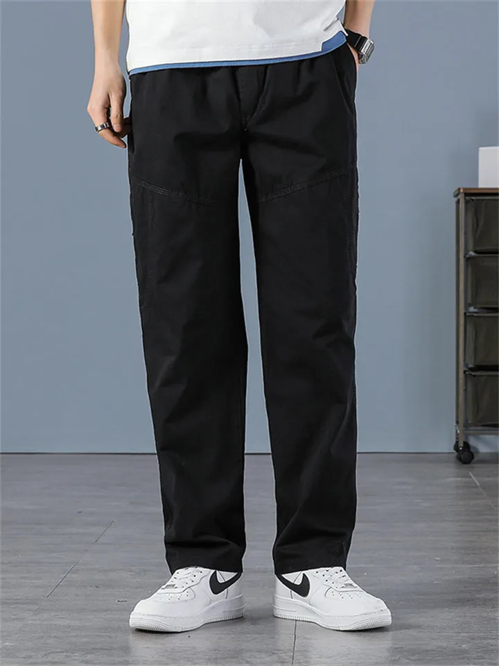 Men's Leisure Spring Autumn Straight Leg Cargo Pants