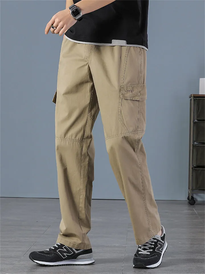Men's Leisure Spring Autumn Straight Leg Cargo Pants
