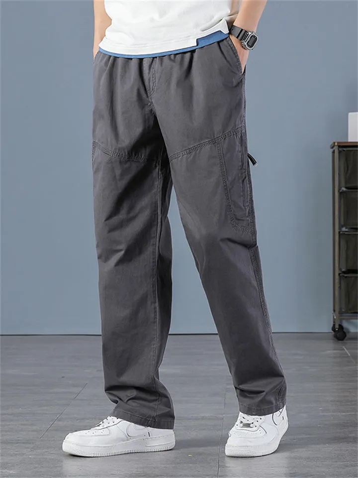 Men's Leisure Spring Autumn Straight Leg Cargo Pants