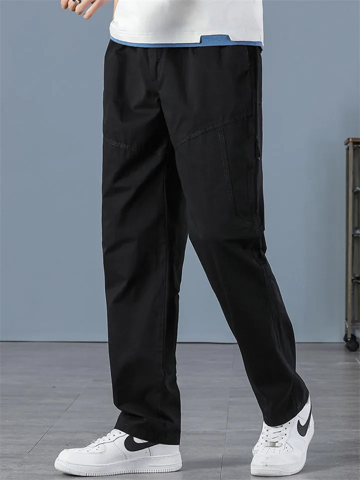 Men's Leisure Spring Autumn Straight Leg Cargo Pants