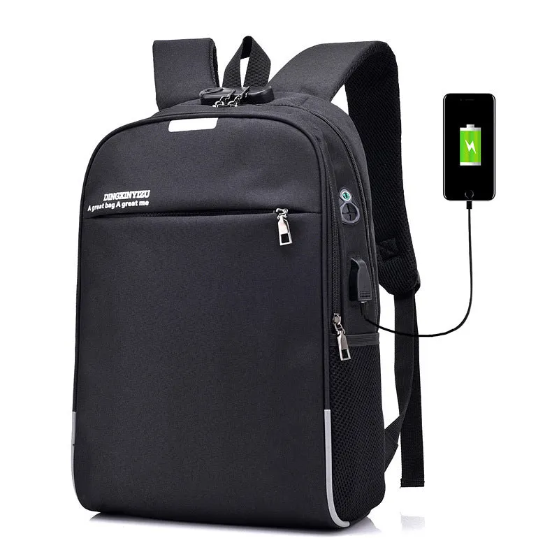 Men's Rechargeable Waterproof Business Leisure Shirt Computer Backpacks