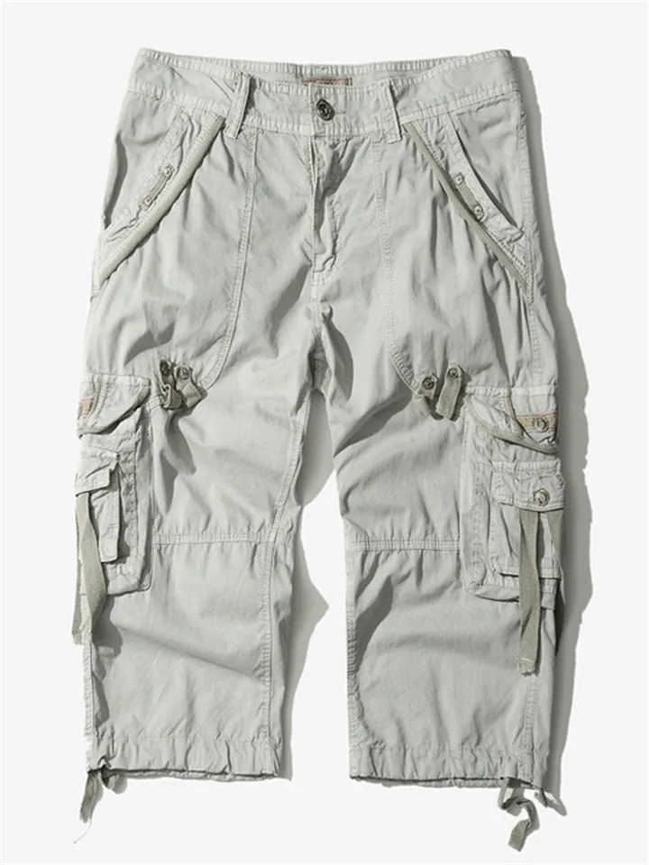 Men’s Relaxed Fit Below Knee 3/4 Length Cargo Shorts