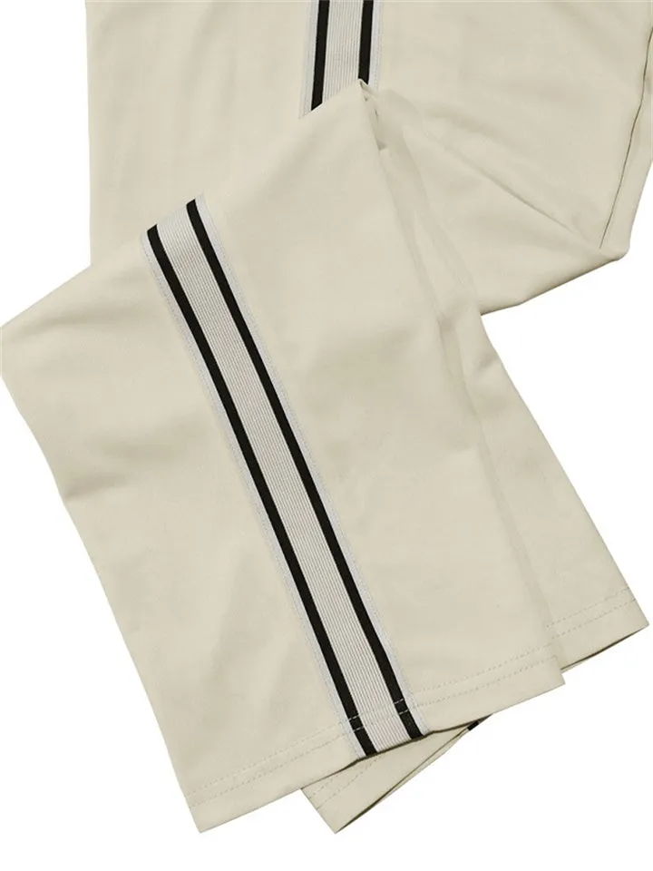Men's Side Stripe Loose Casual Straight-Leg Pants