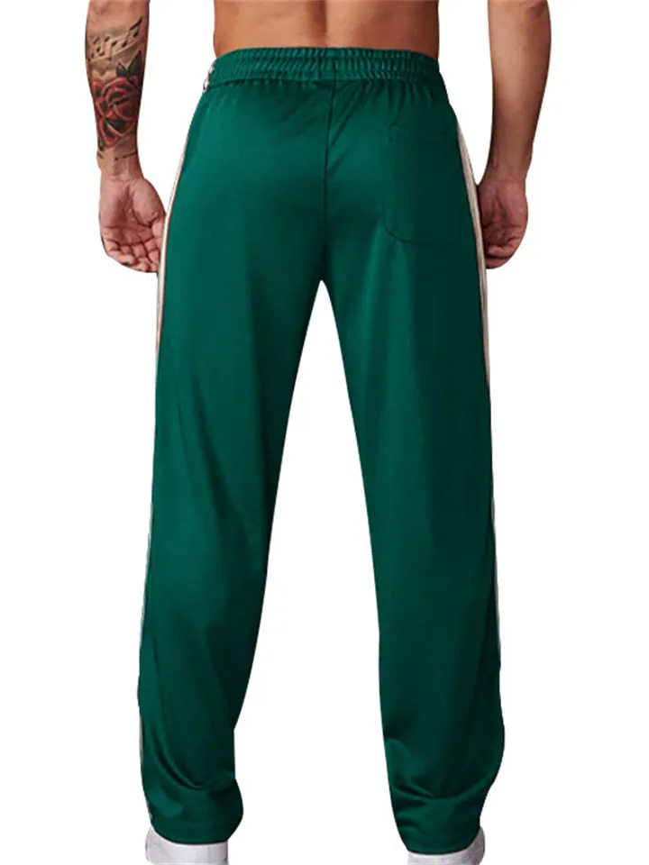 Men's Side Stripe Loose Casual Straight-Leg Pants