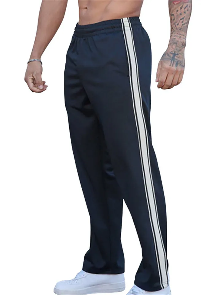 Men's Side Stripe Loose Casual Straight-Leg Pants