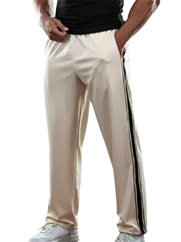 Men's Side Stripe Loose Casual Straight-Leg Pants