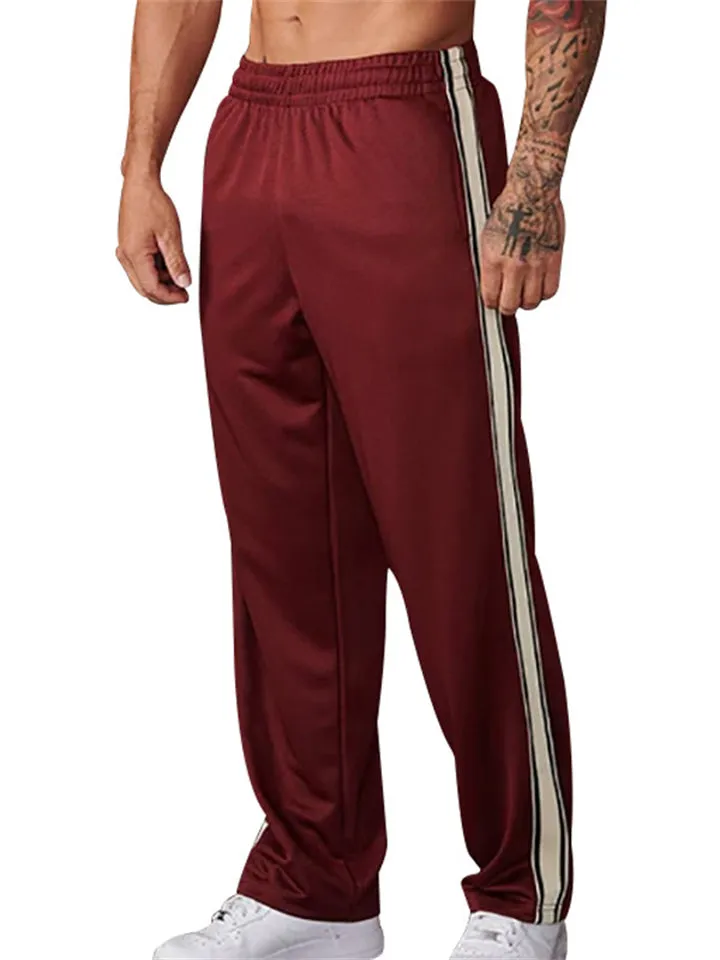 Men's Side Stripe Loose Casual Straight-Leg Pants