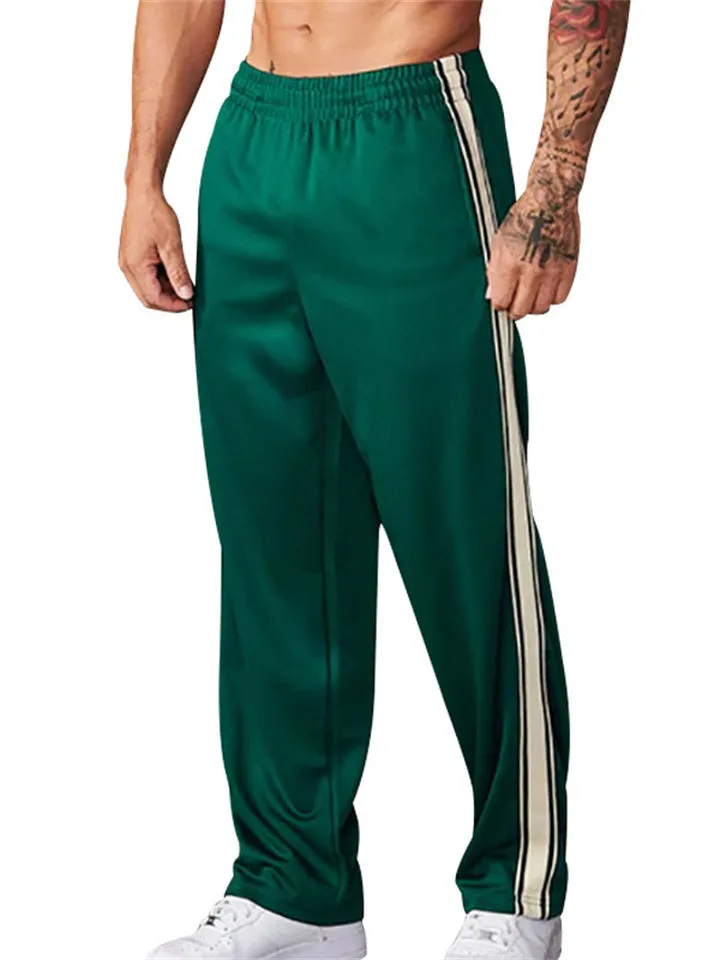 Men's Side Stripe Loose Casual Straight-Leg Pants