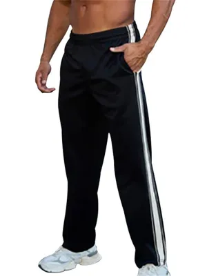 Men's Side Stripe Loose Casual Straight-Leg Pants