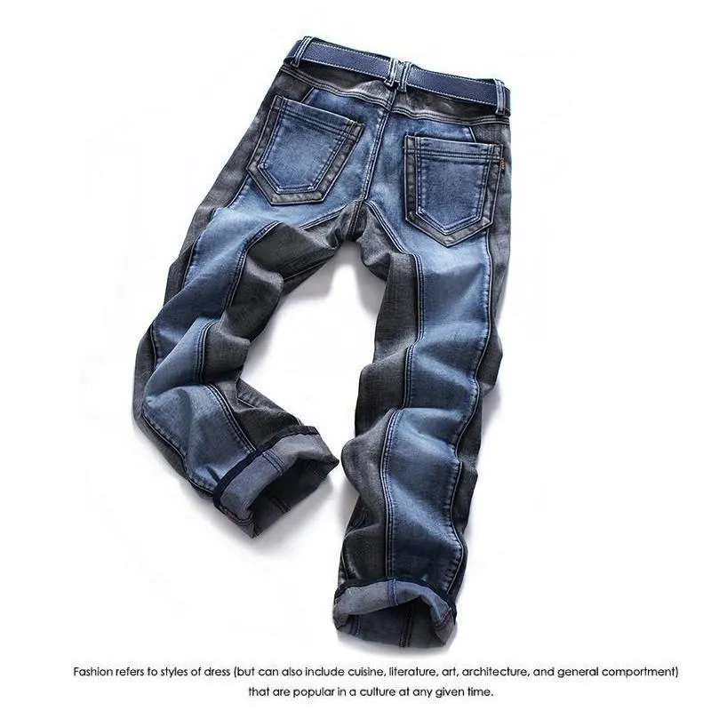 Men's Two Tone Split Colored Jeans