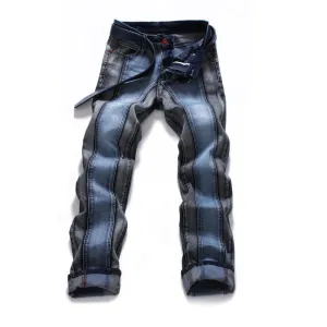 Men's Two Tone Split Colored Jeans
