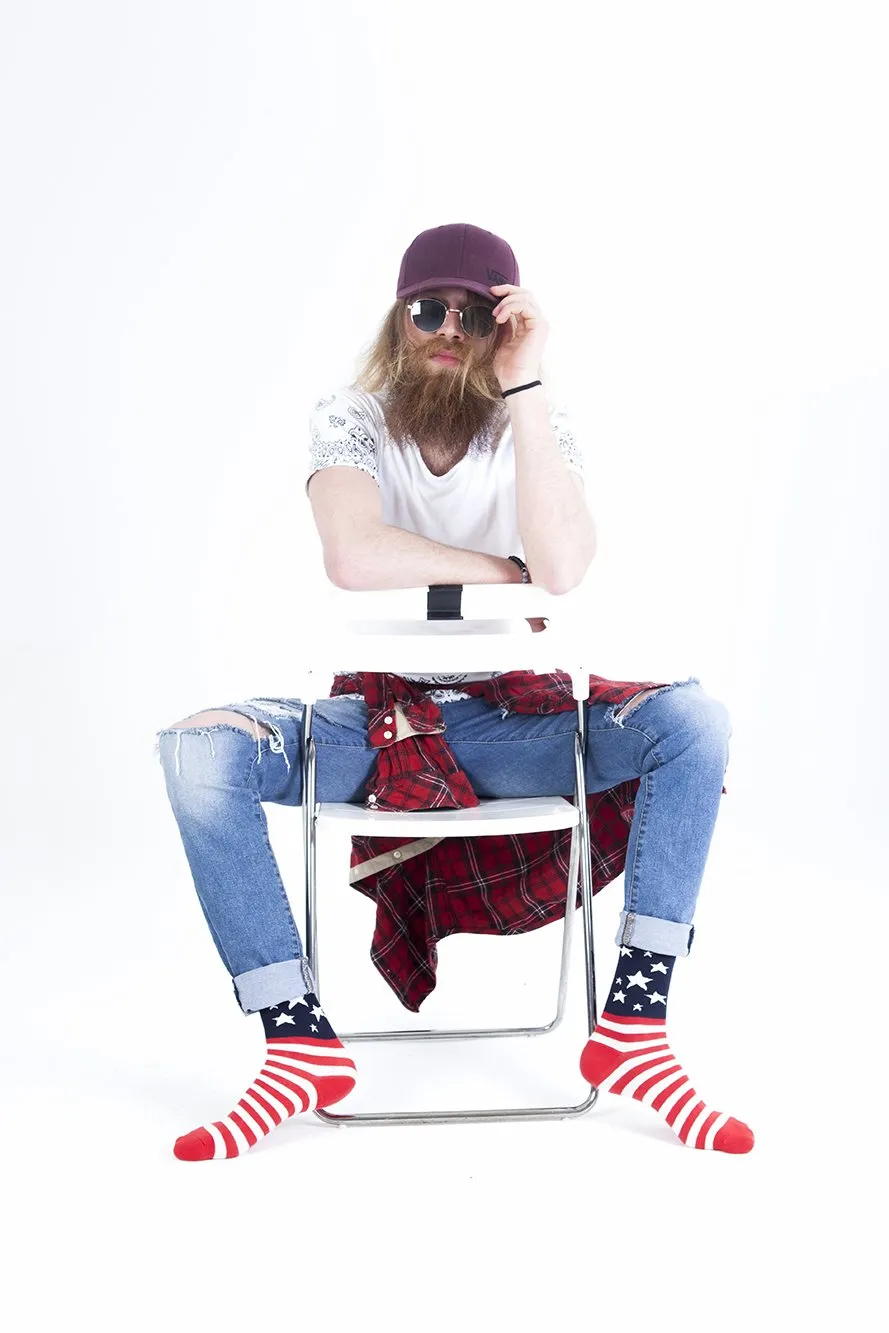 Men's Usa Flag Stars Socks