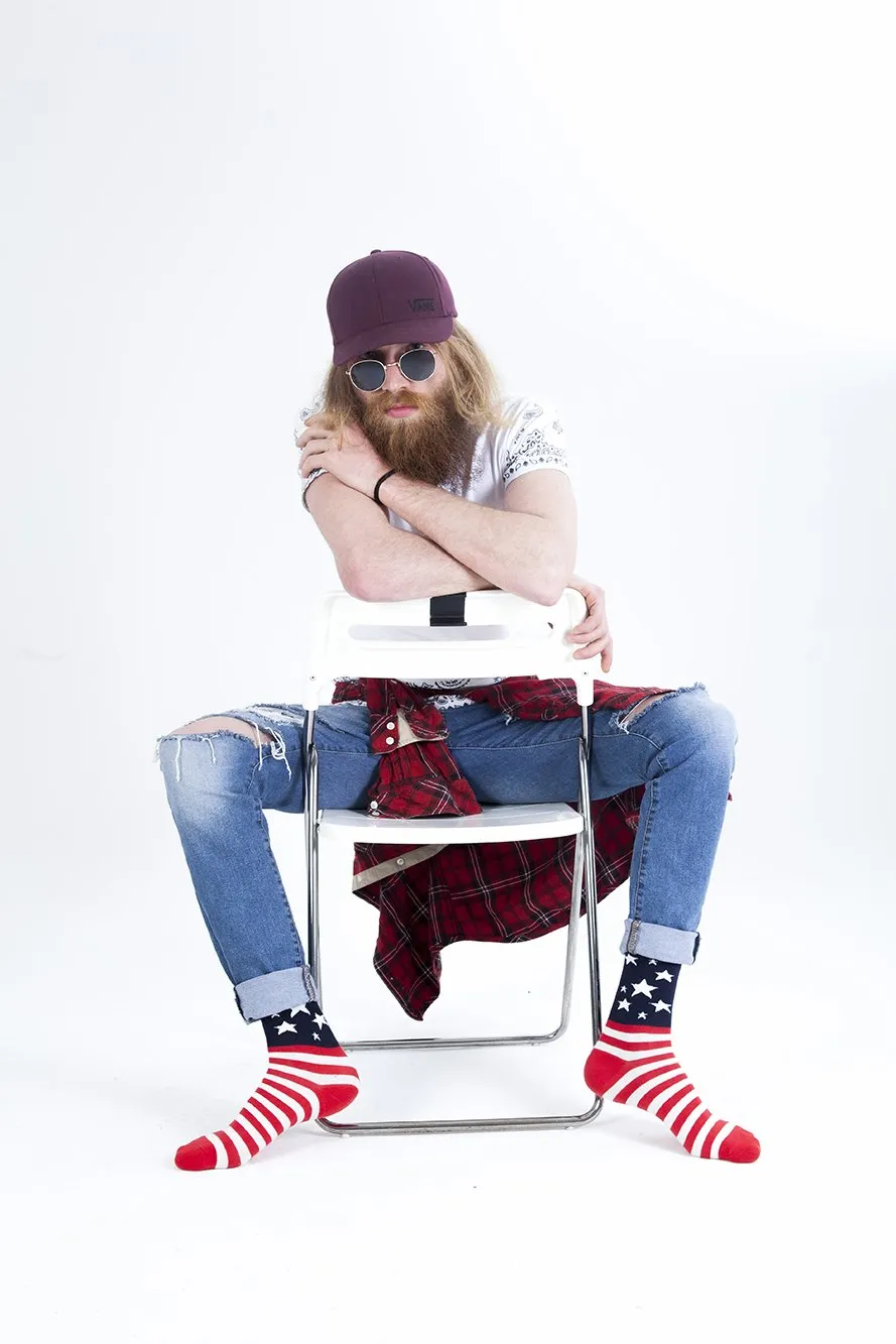 Men's Usa Flag Stars Socks