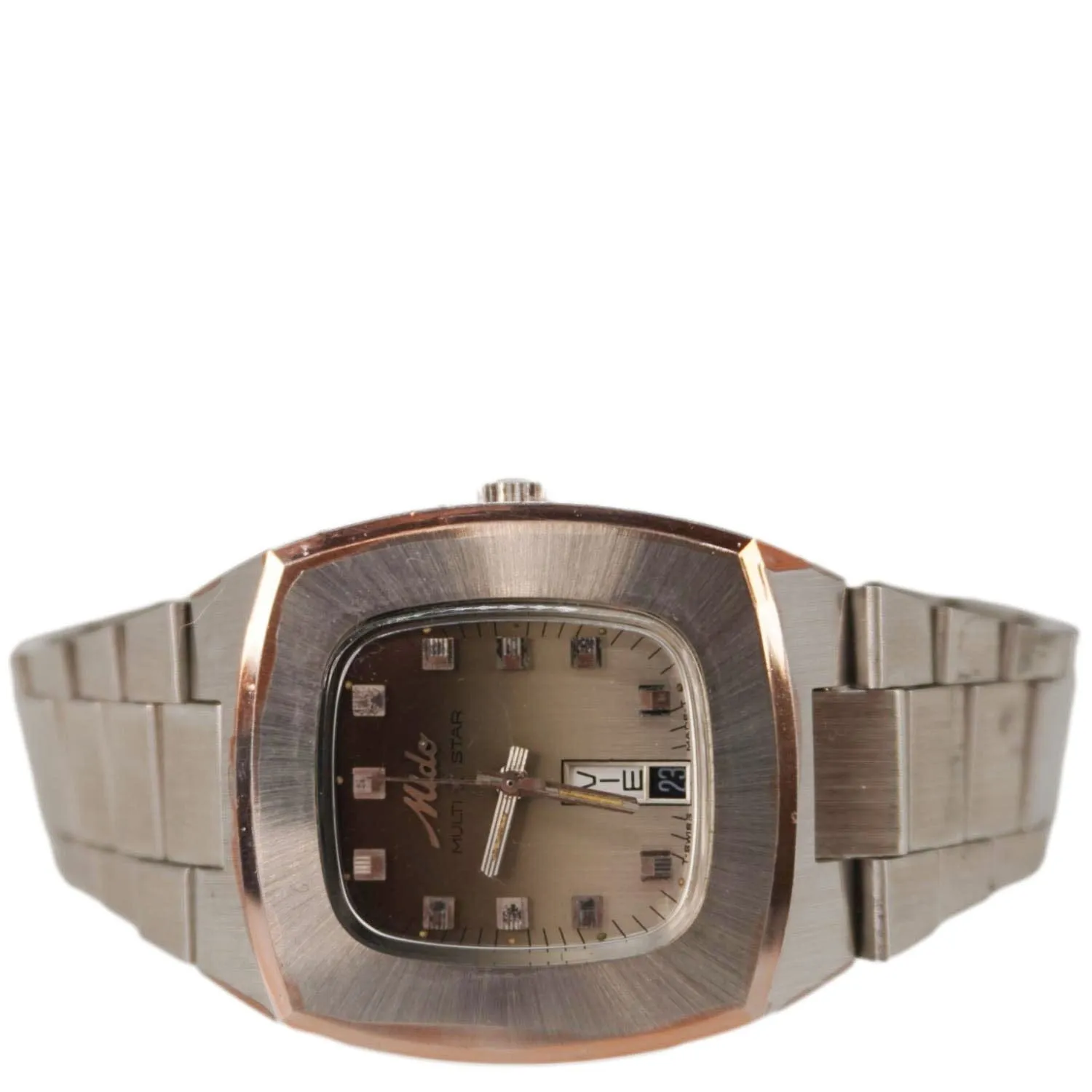 Mido Rare 1849 Men's Stainless Steel Swiss Automatic Watch Brown Dial 37MM