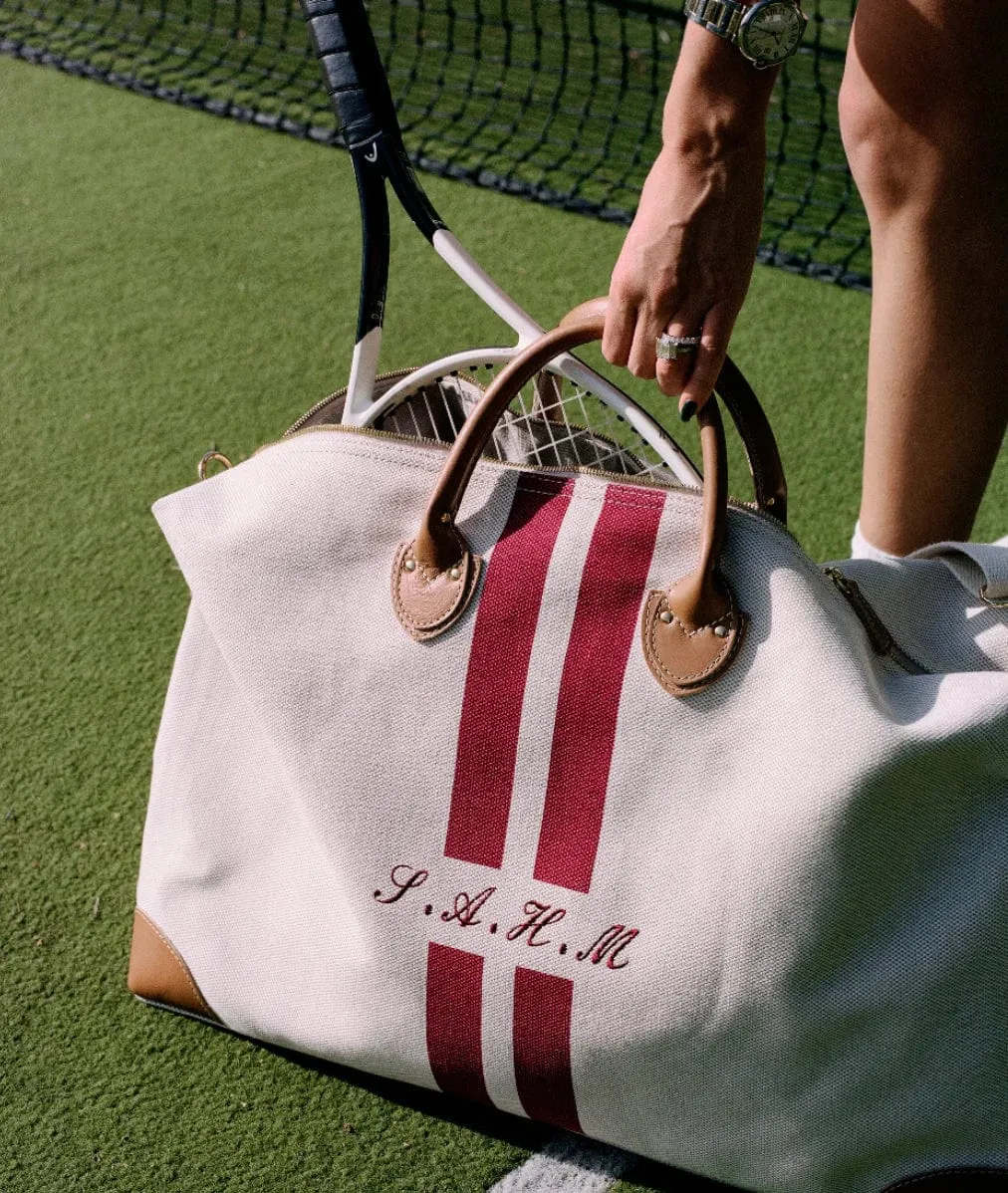 My Style Bags  Personalised Harvard Large Duffel Bag - Orange Stripes