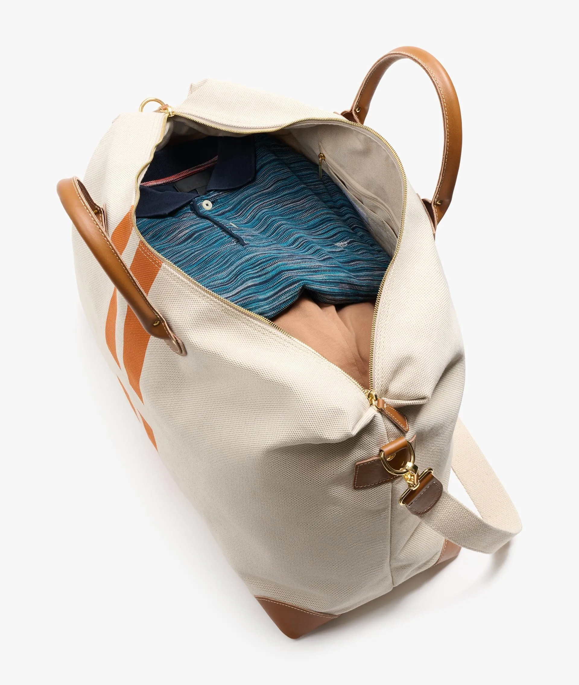 My Style Bags  Personalised Harvard Large Duffel Bag - Orange Stripes