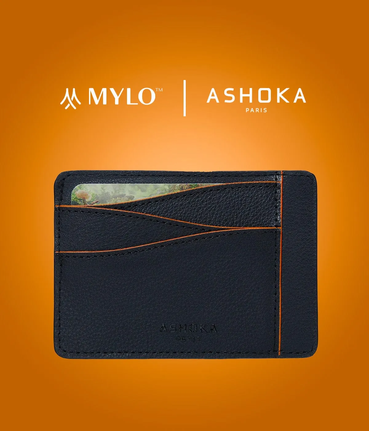 Mylo™️ Vegan Mushroom Leather Large Card Holder | Orange