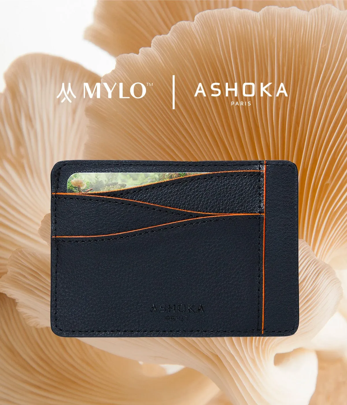 Mylo™️ Vegan Mushroom Leather Large Card Holder | Orange