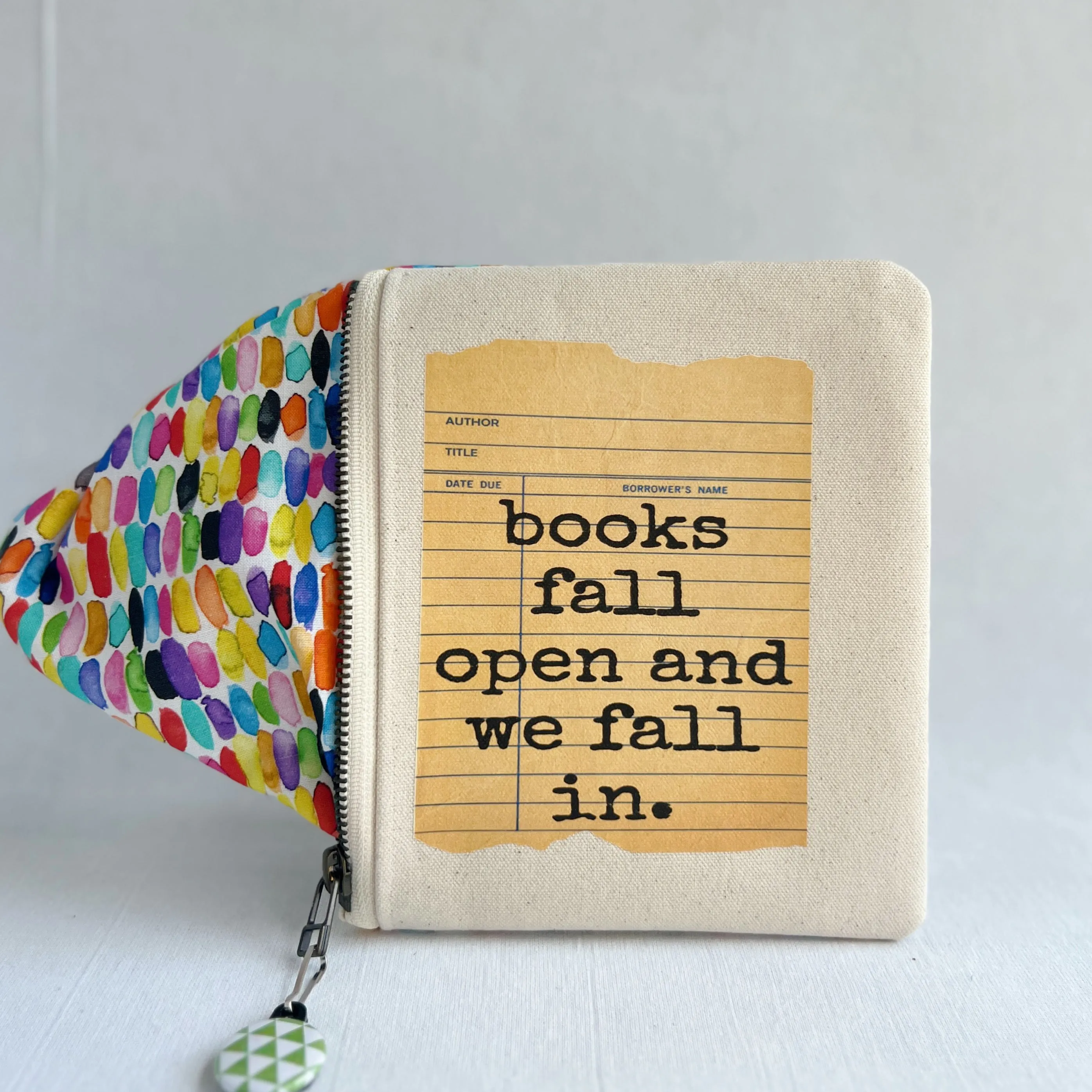 Padded Zip Bag - Books fall open and we fall IN