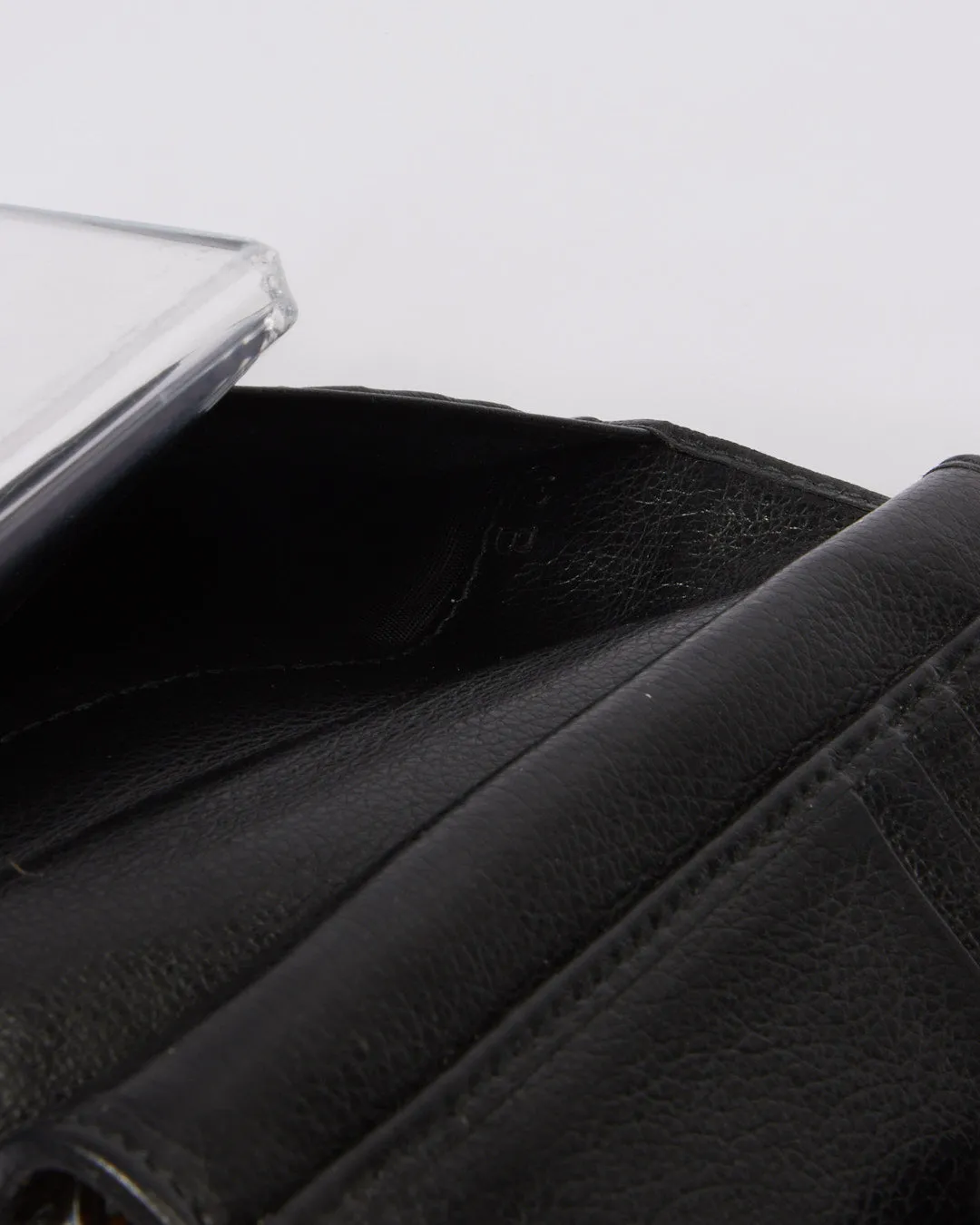 Prada Black Leather Compact Wallet