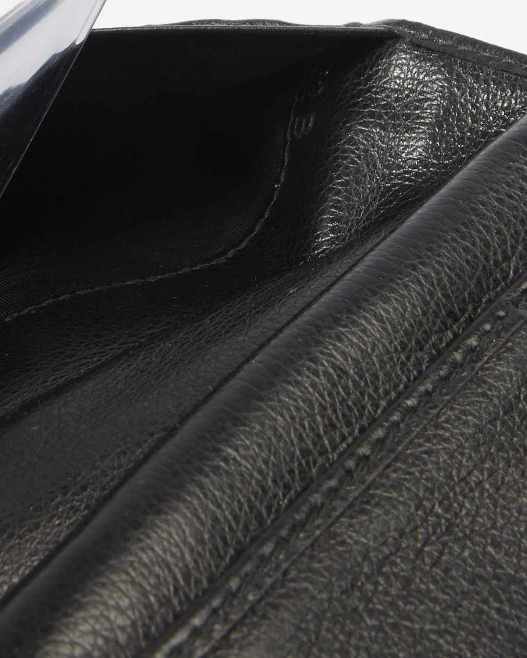 Prada Black Leather Compact Wallet