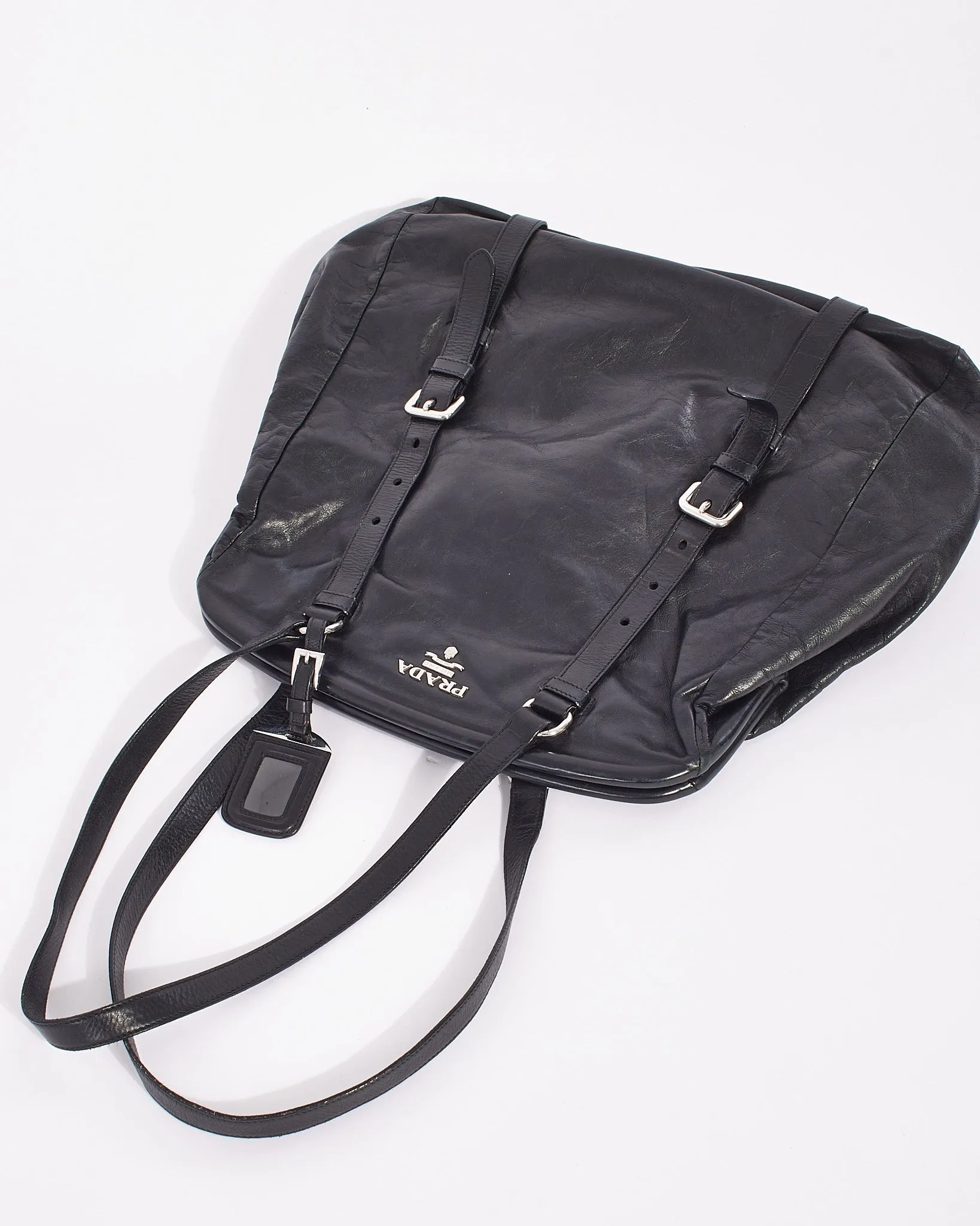 Prada Black Leather Large Doctor Bag