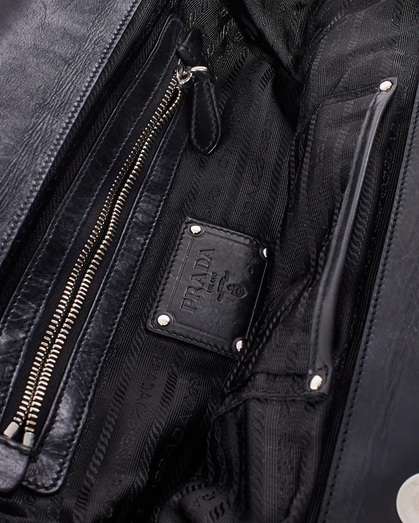 Prada Black Leather Large Doctor Bag