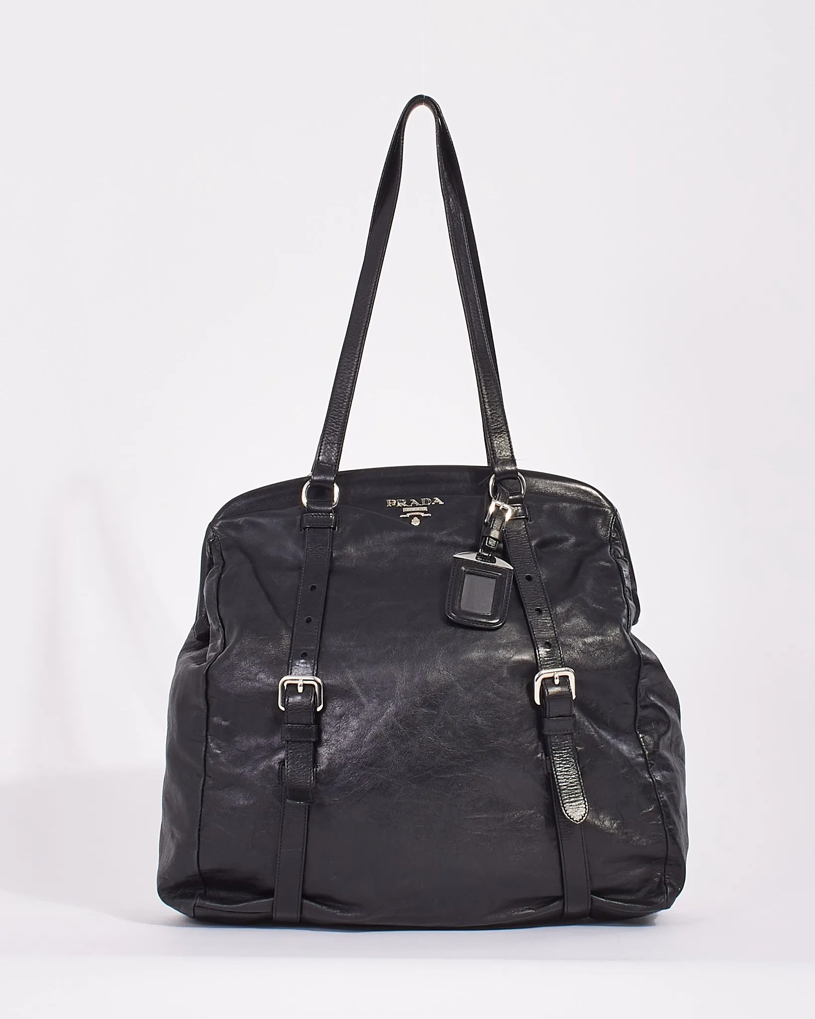 Prada Black Leather Large Doctor Bag