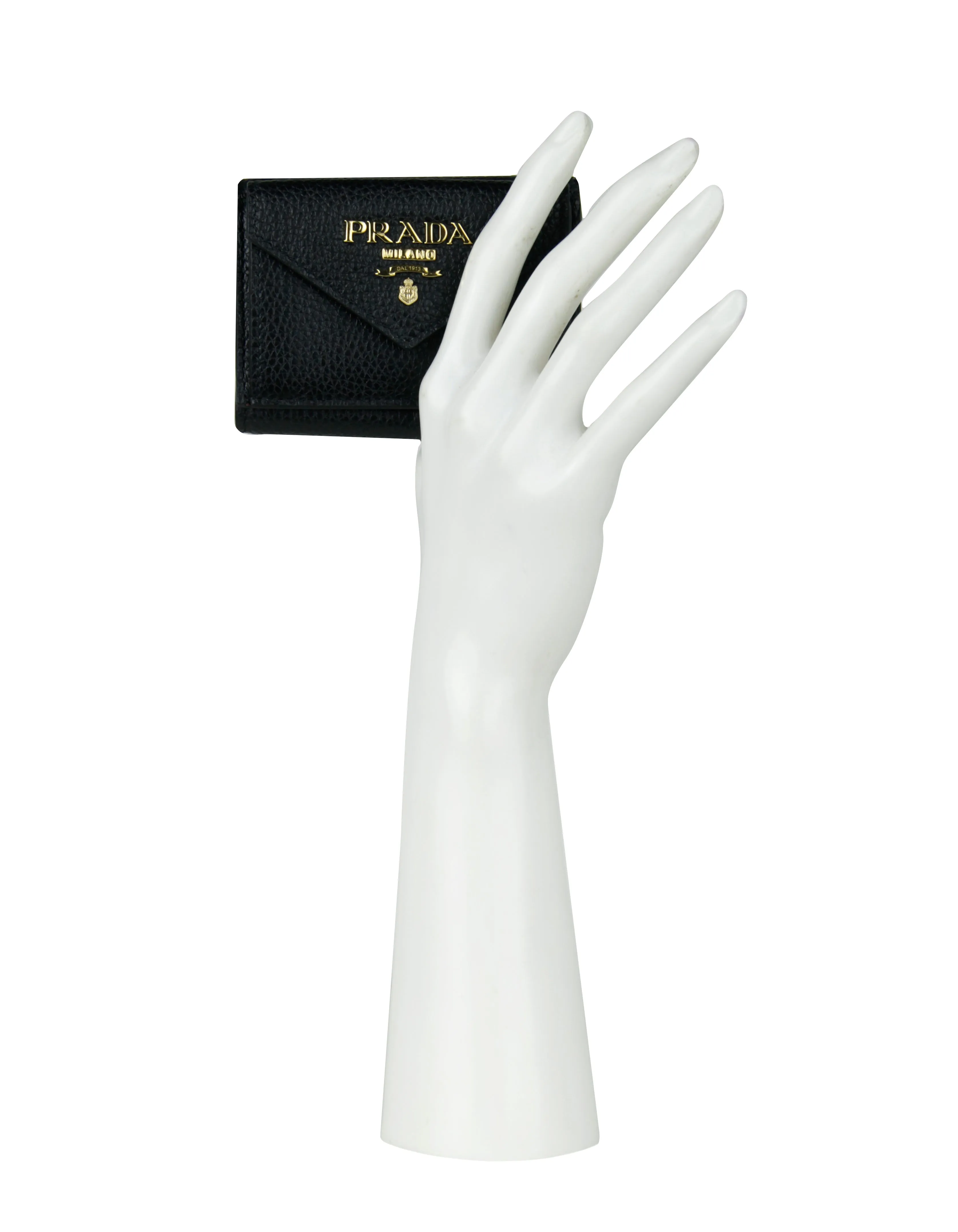 Prada Black/Red Leather Vitello Move Compact Wallet