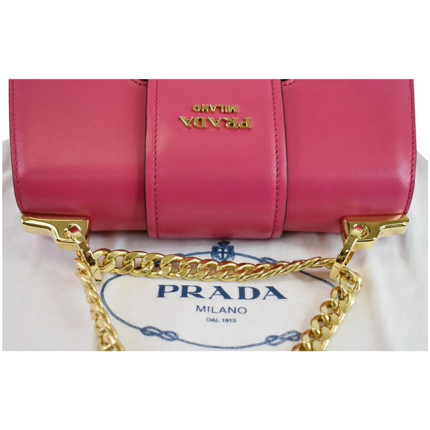PRADA City Sidonie Small Leather Crossbody Bag Magenta