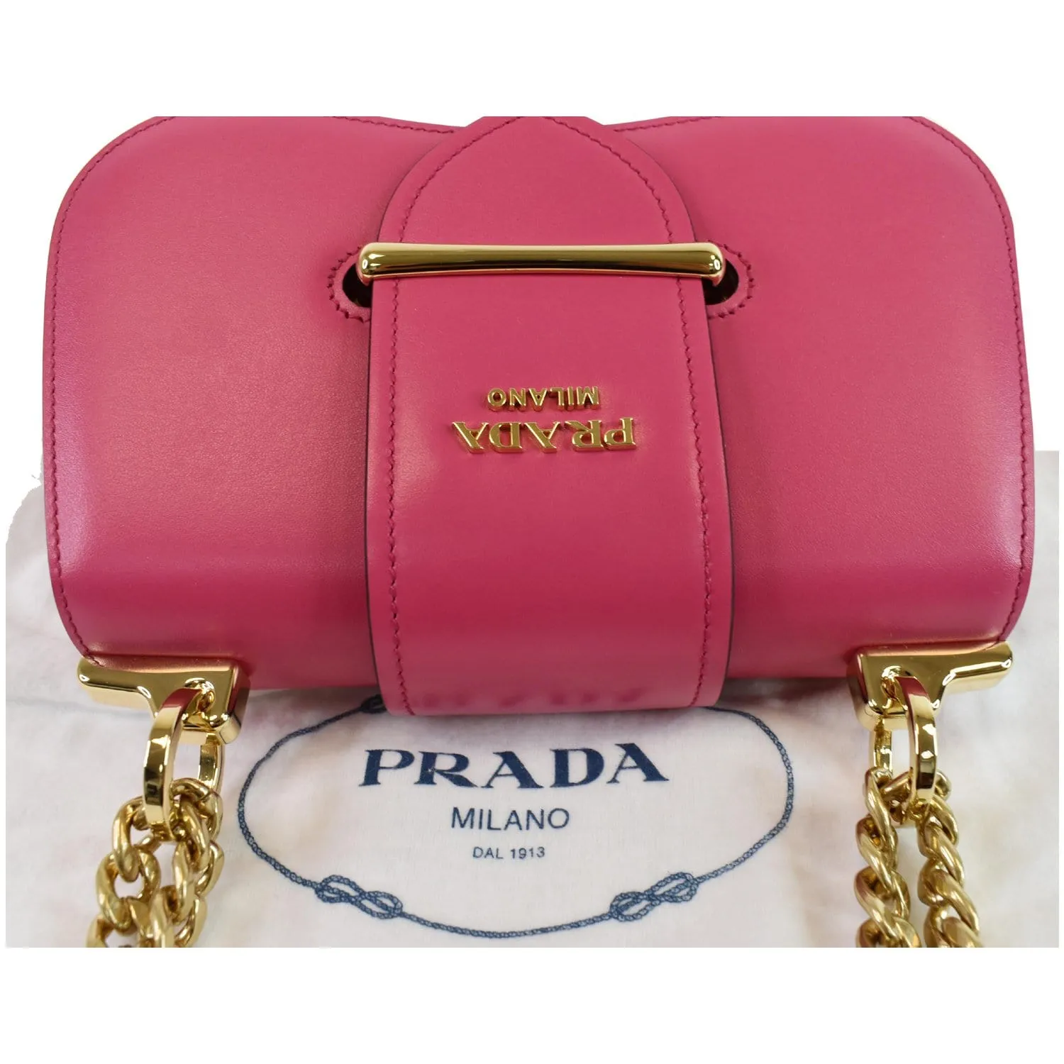 PRADA City Sidonie Small Leather Crossbody Bag Magenta