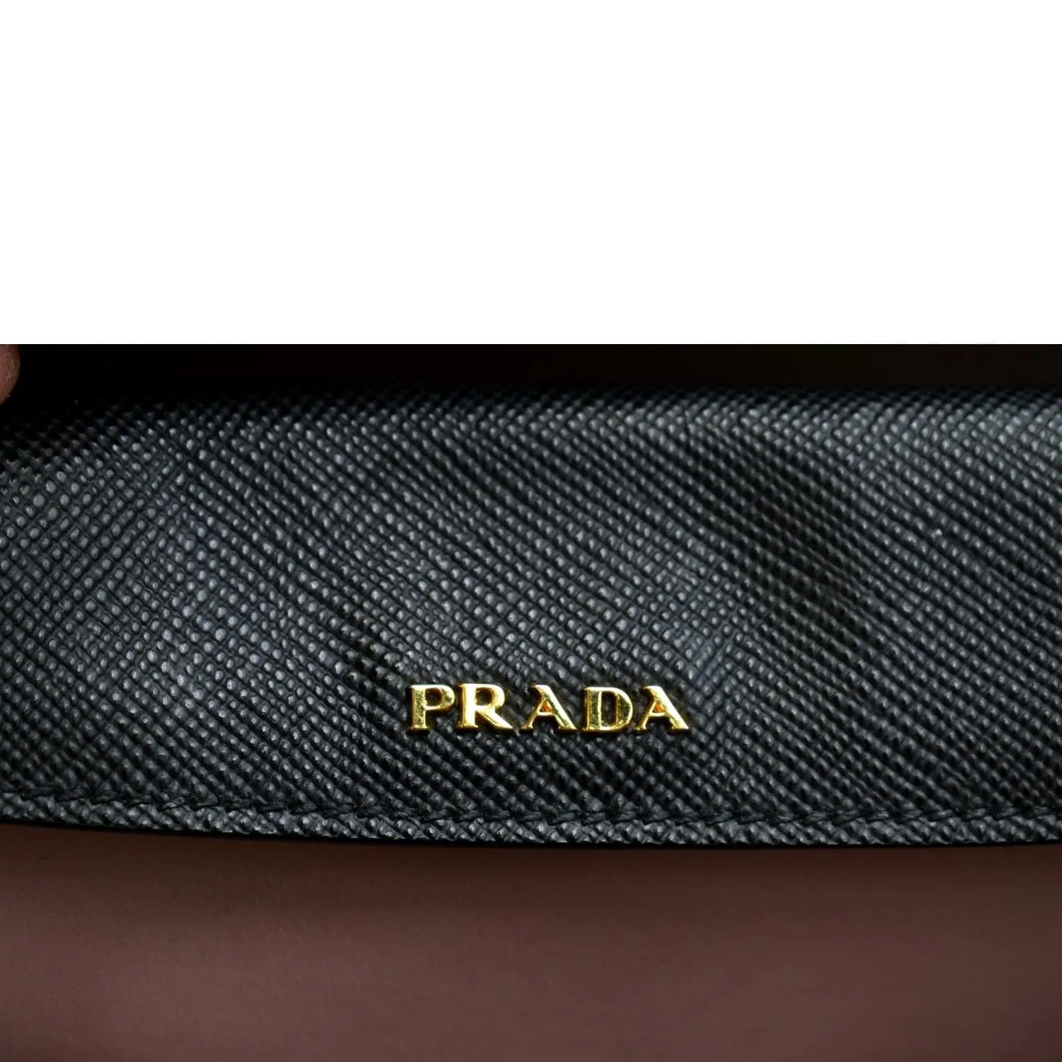PRADA Medium Double Saffiano Leather Crossbody Bag Black