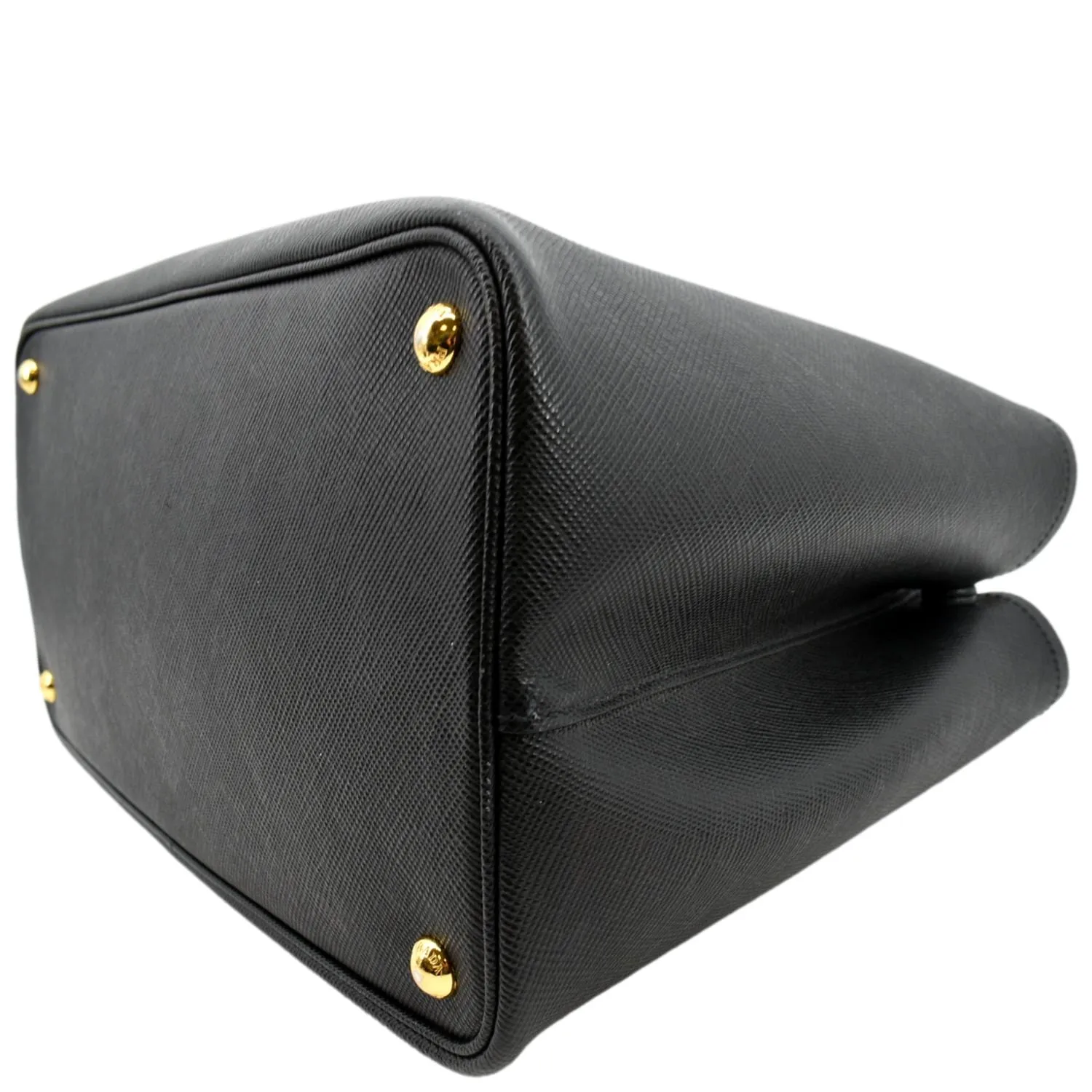 PRADA Medium Double Saffiano Leather Crossbody Bag Black
