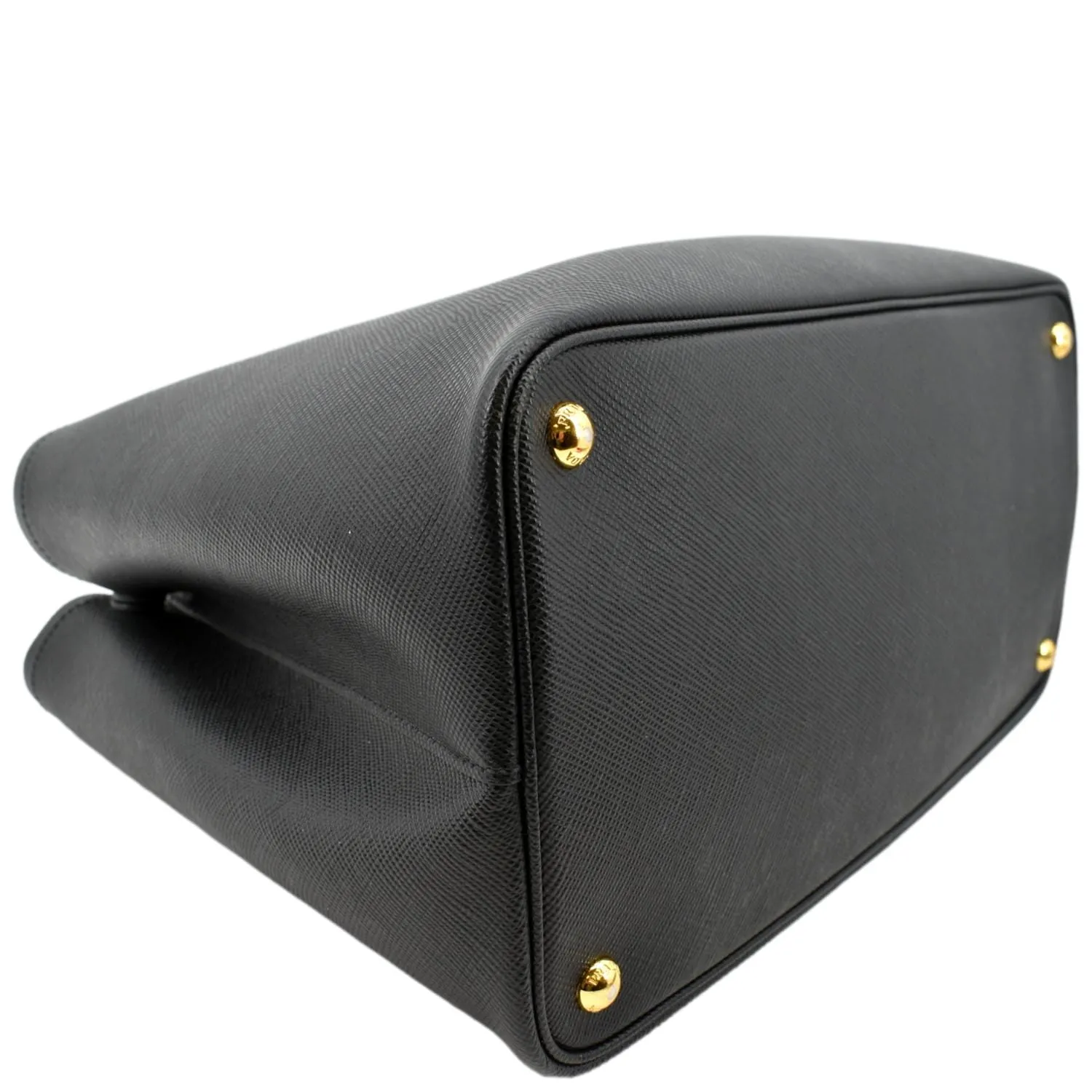 PRADA Medium Double Saffiano Leather Crossbody Bag Black