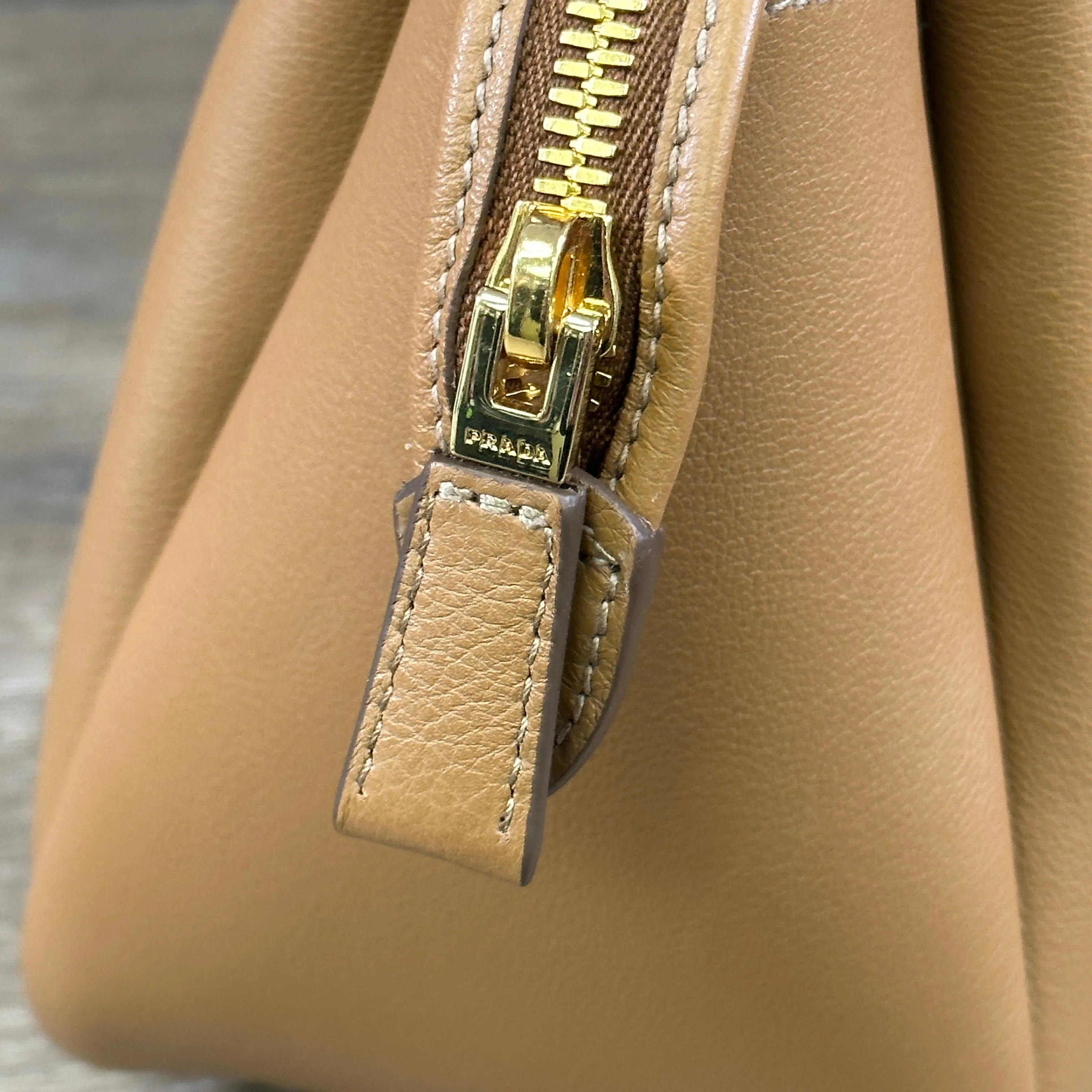 Prada Medium Leather Handbag - Brown
