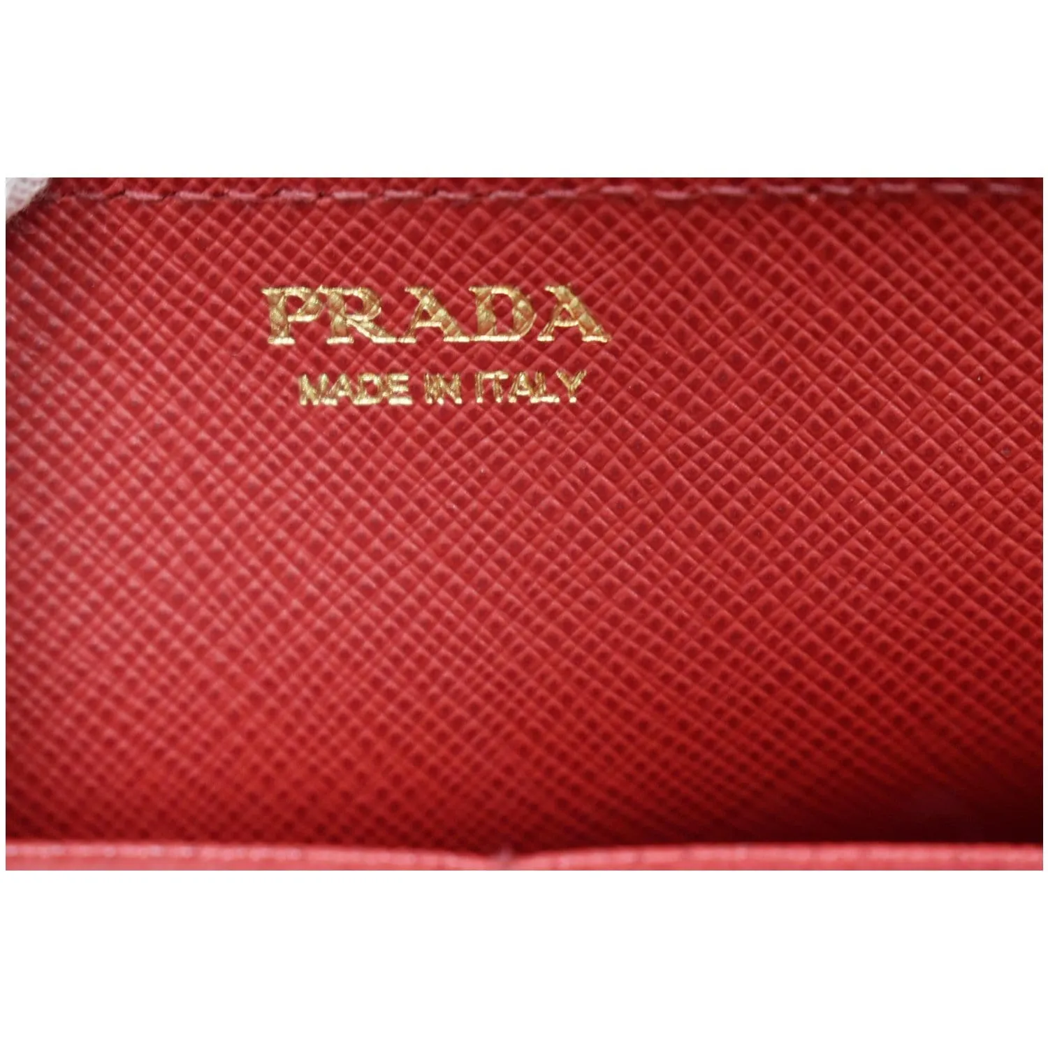 PRADA Saffiano Heart Print Long Leather Wallet on Chain Crossbody Bag Black